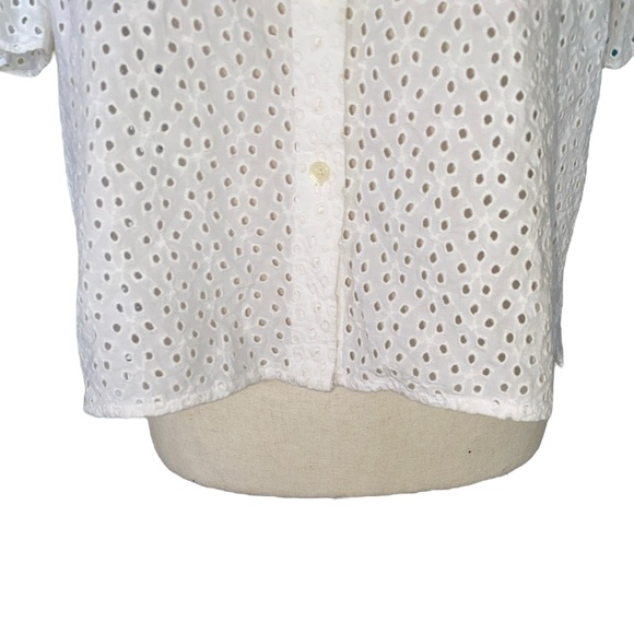 Madewell White Eyelet Lace Bell Sleeve Top Blouse - XS - Picture 5 of 14